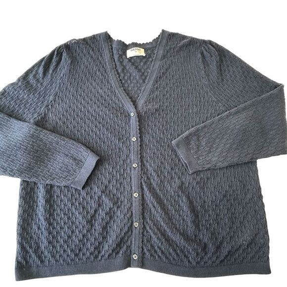 Old Navy SoSoft Lite Pointelle Navy Blue Cardigan, Plus Size 4X - Picture 4 of 10